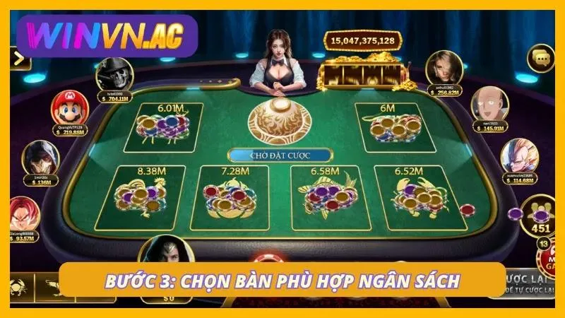 Mỗi bàn chơi có mức cược phù hợp nhiều nhóm bet thủ khác nhau