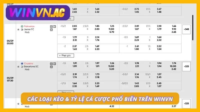 Tìm hiểu các kèo cá cược thông dụng