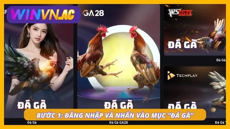 Click vào mục “Đá gà”