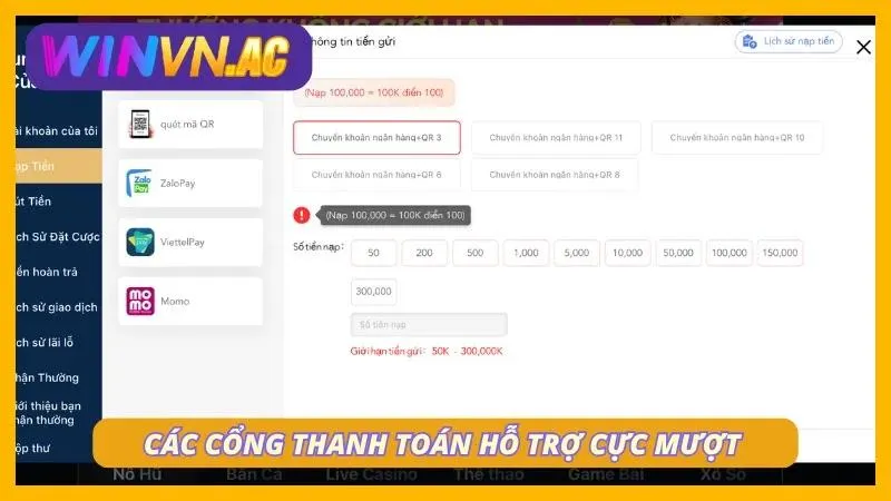 Người chơi thao tác nạp tiền cực nhanh trên điện thoại