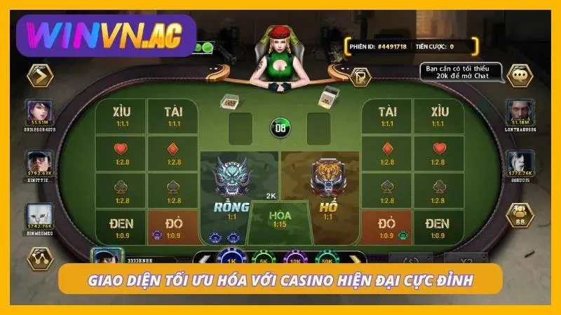 Giao diện chia bài thông qua livestream cực đỉnh