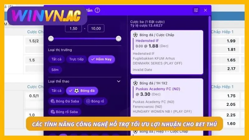 Tính năng vượt trội hỗ trợ anh em bet thủ
